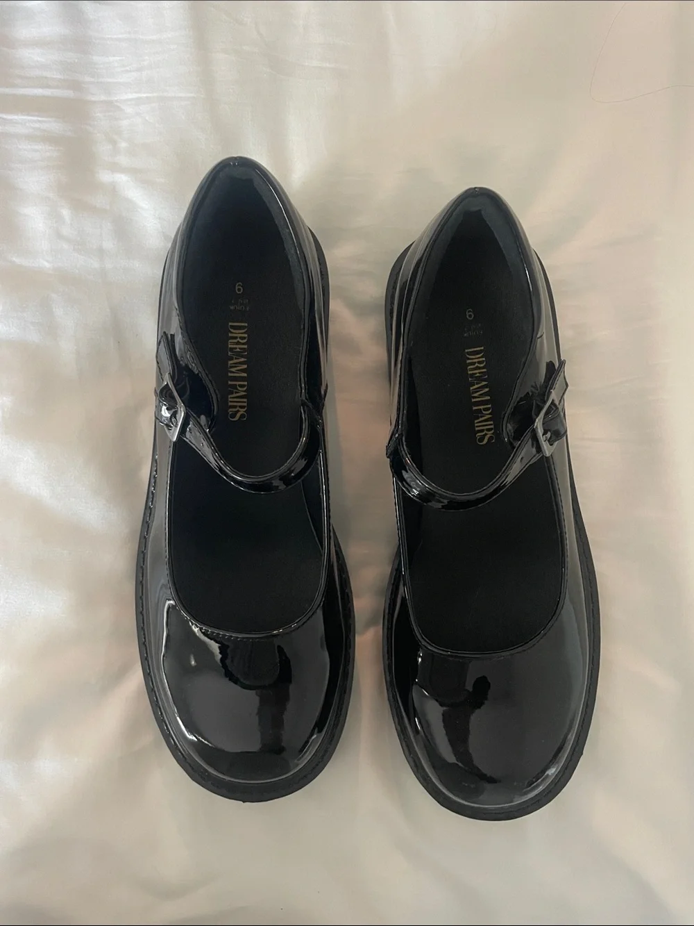 Black Patent Mary Jane Platform Shoes